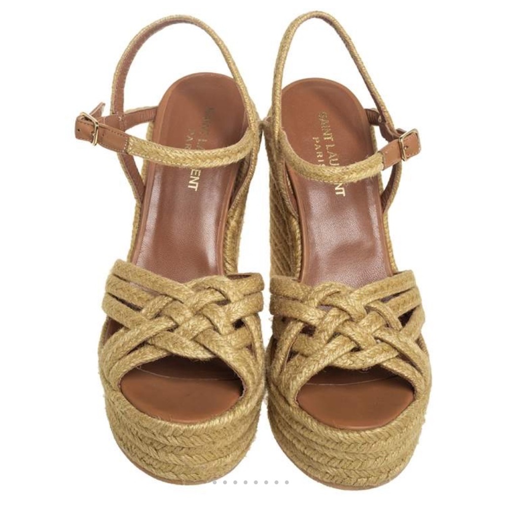 Yves Saint Laurent Women's Tan Wedge Sandals
